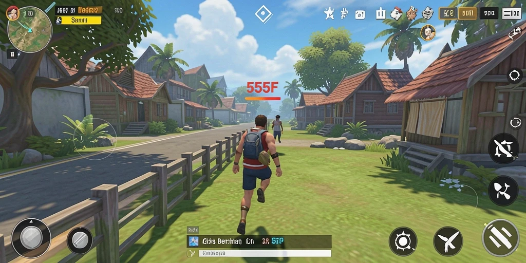 Tampilan gameplay <strong>555F</strong> yang ceria dan menghibur.