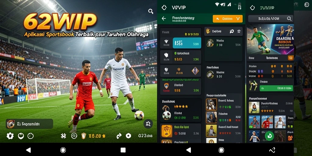 Screenshot menunjukkan tampilan antarmuka taruhan olahraga di 62VIP.