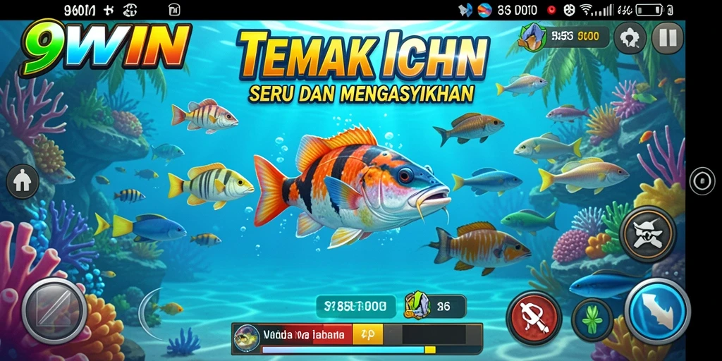 Tampilan gameplay menarik dari 9WIN dengan ikan beragam.