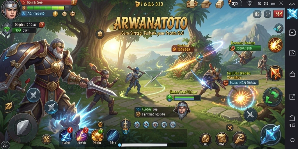 Tampilan menarik dari gameplay <strong>ARWANATOTO</strong> yang menunjukkan pertempuran strategis.