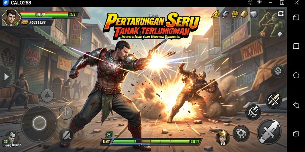Tangkapan layar <strong>CALO288</strong> menunjukkan aksi pertarungan yang mendebarkan dan karakter unik.