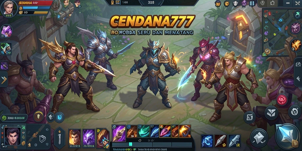 Tangkapan layar gameplay CENDANA777 dengan karakter heroik dalam aksi.