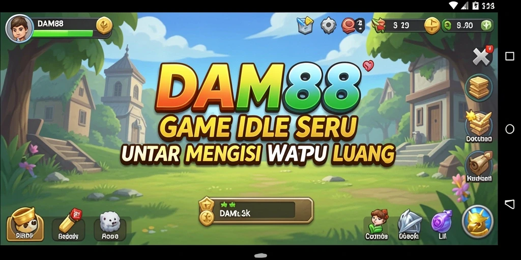 Screenshot gameplay <strong>DAM88</strong> menampilkan aksi karakter dalam mode Idle yang seru.