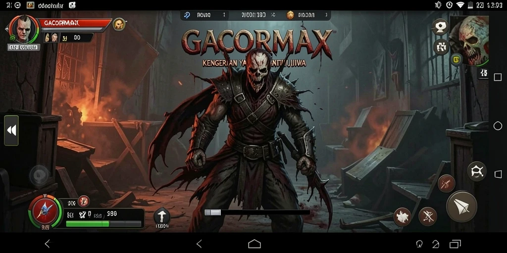 Screenshot gameplay GACORMAX yang menunjukkan suasana menegangkan dan menakutkan.