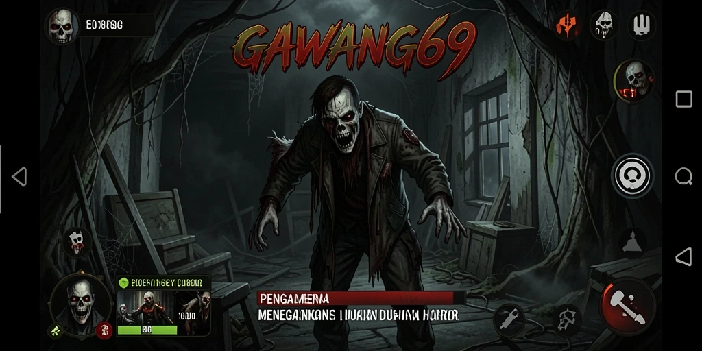 Tampilan gameplay GAWANG69 yang menegangkan dan menakutkan.
