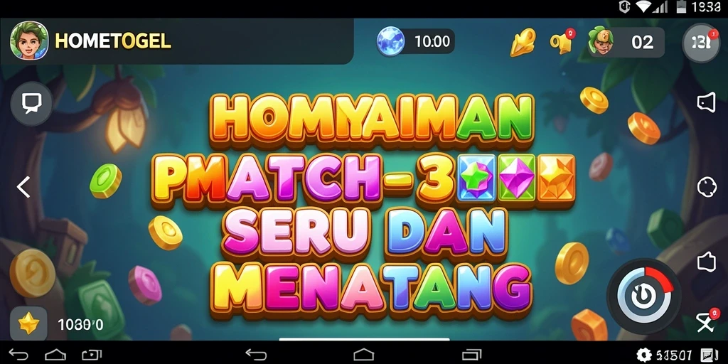 Tampilan gameplay HOMETOGEL dengan grafis menawan dan animasi halus.