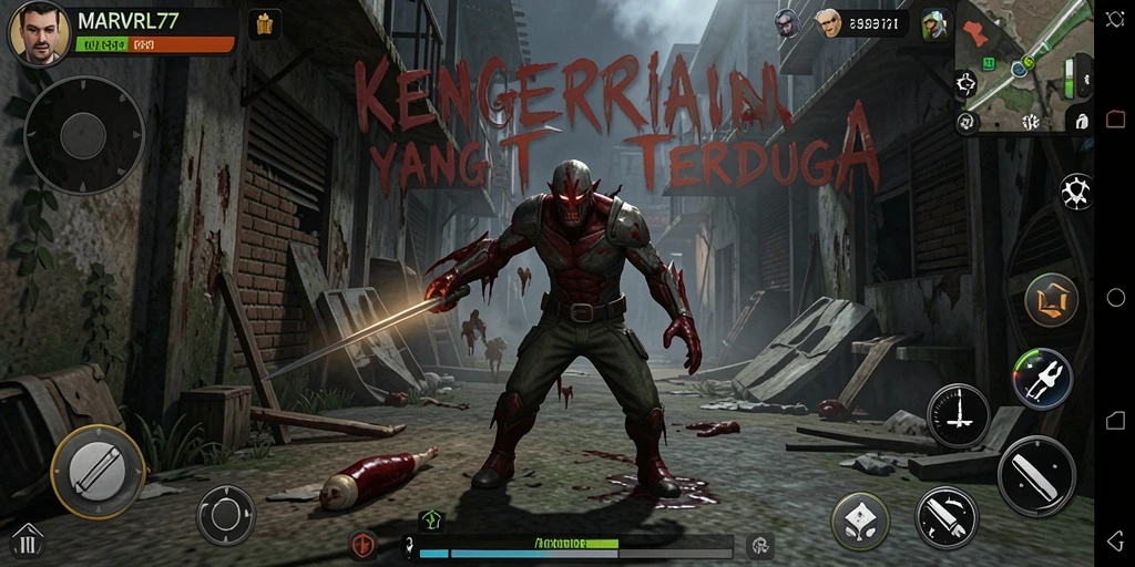 Screenshot menampilkan suasana mencekam dalam <strong>MARVRL77</strong>.