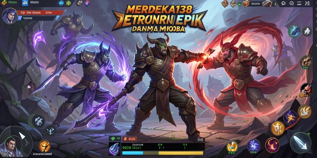 Screenshot gameplay MOBA dari MERDEKA138 yang menampilkan aksi seru.
