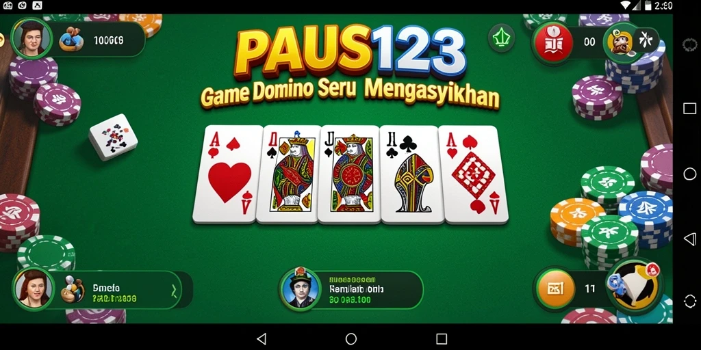 Screenshot utama PAUS123 menampilkan gameplay seru Domino.