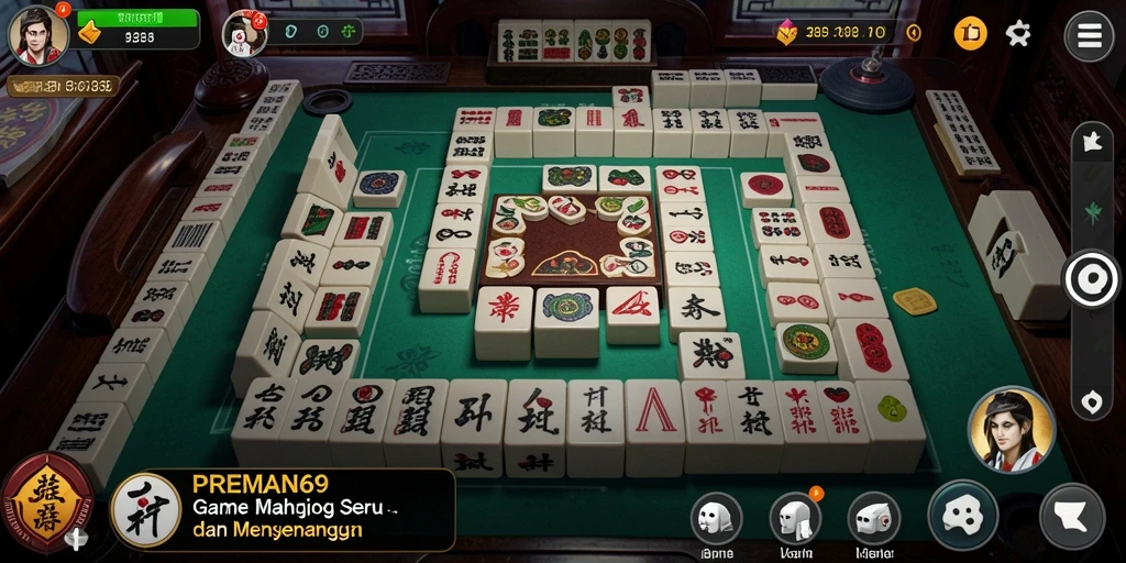 Screenshot utama PREMAN69 yang menampilkan gameplay Mahjong yang seru.