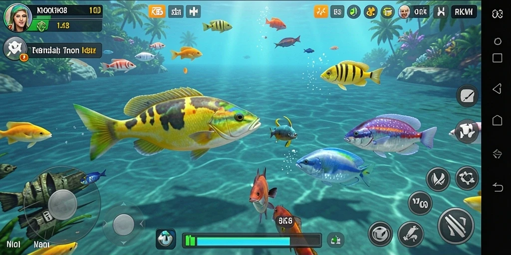 Tampilan gameplay seru di RK88 dengan aksi menembak ikan.
