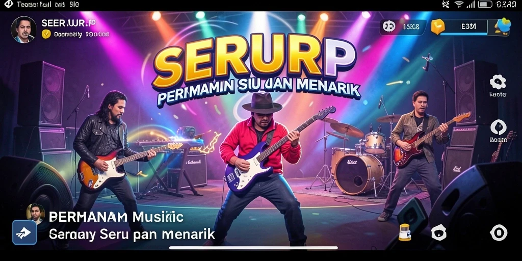 Tampilan gameplay SERURP yang menarik dengan banyak pilihan lagu.